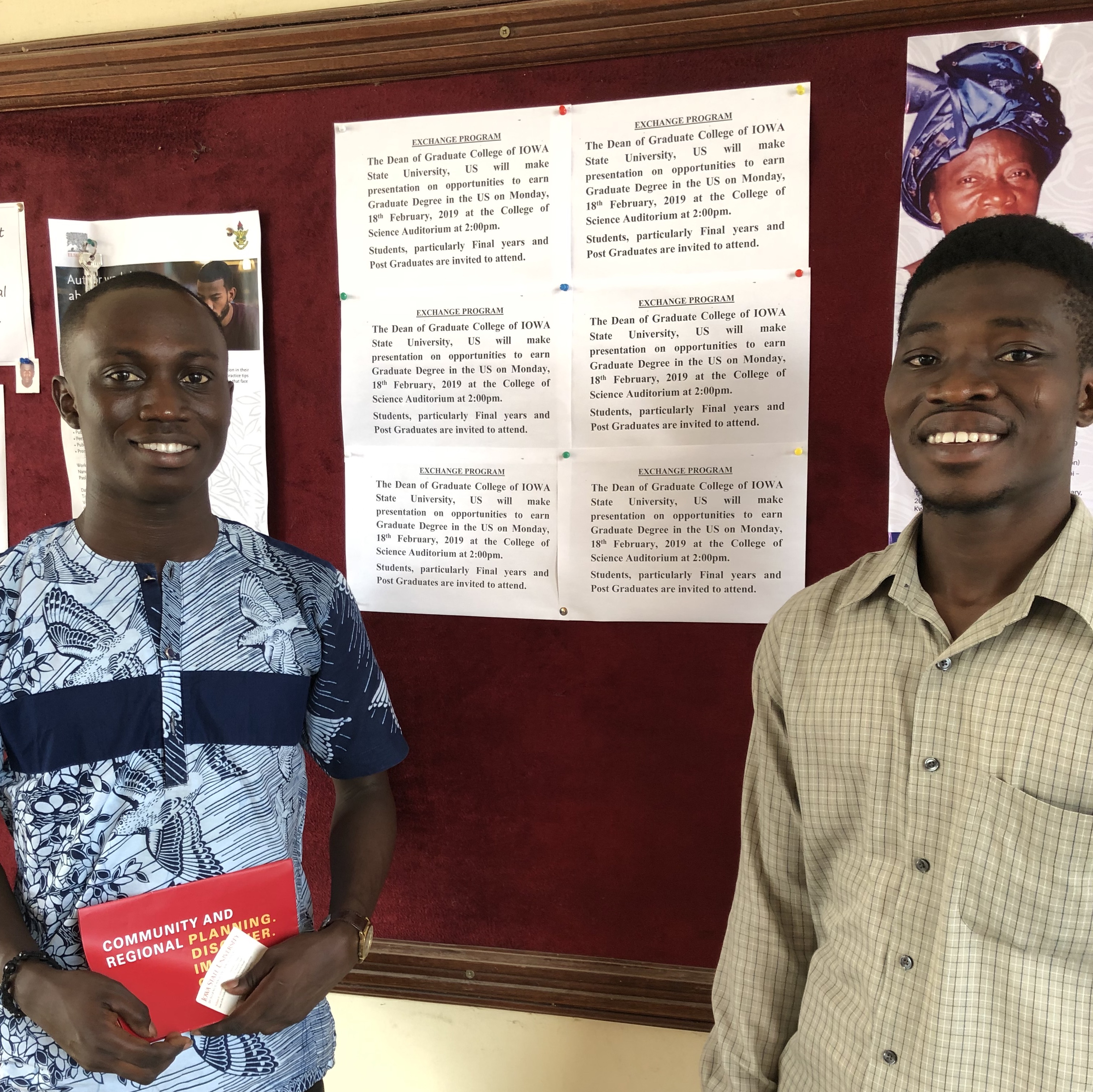 Two KNUST students before informational event