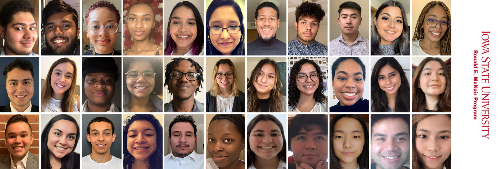 Composite image of the 2020-21 McNair Scholars at Iowa State University